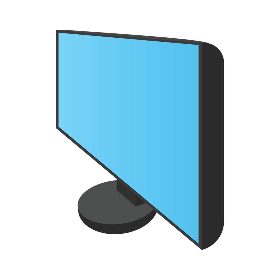 Computer monitor icon, cartoon style vector