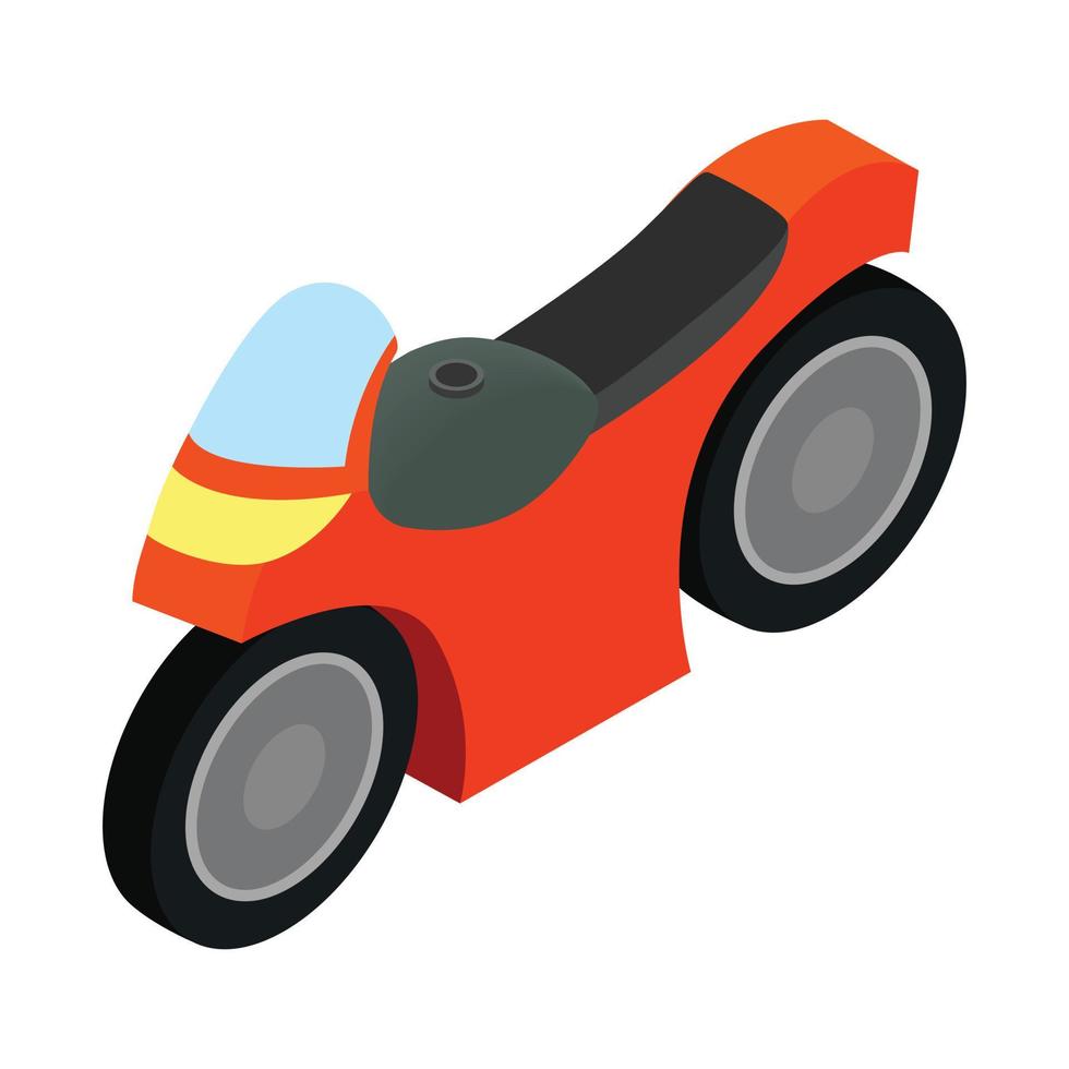 icono 3d isométrico de carreras de motos vector