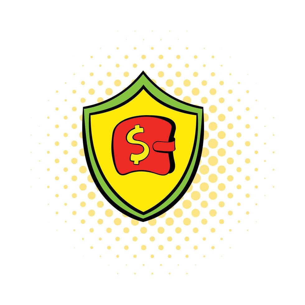 Insurance money icon in comics style vector