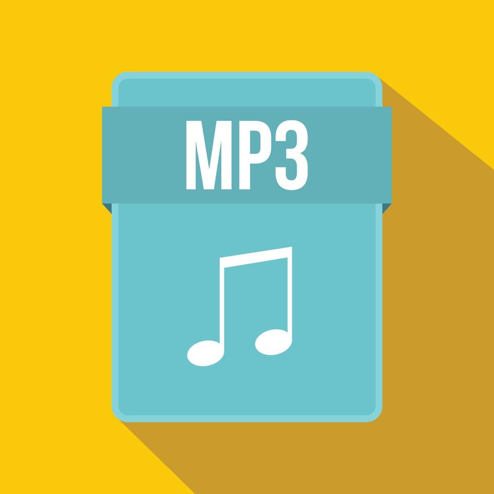 MP3 file icon, flat style vector