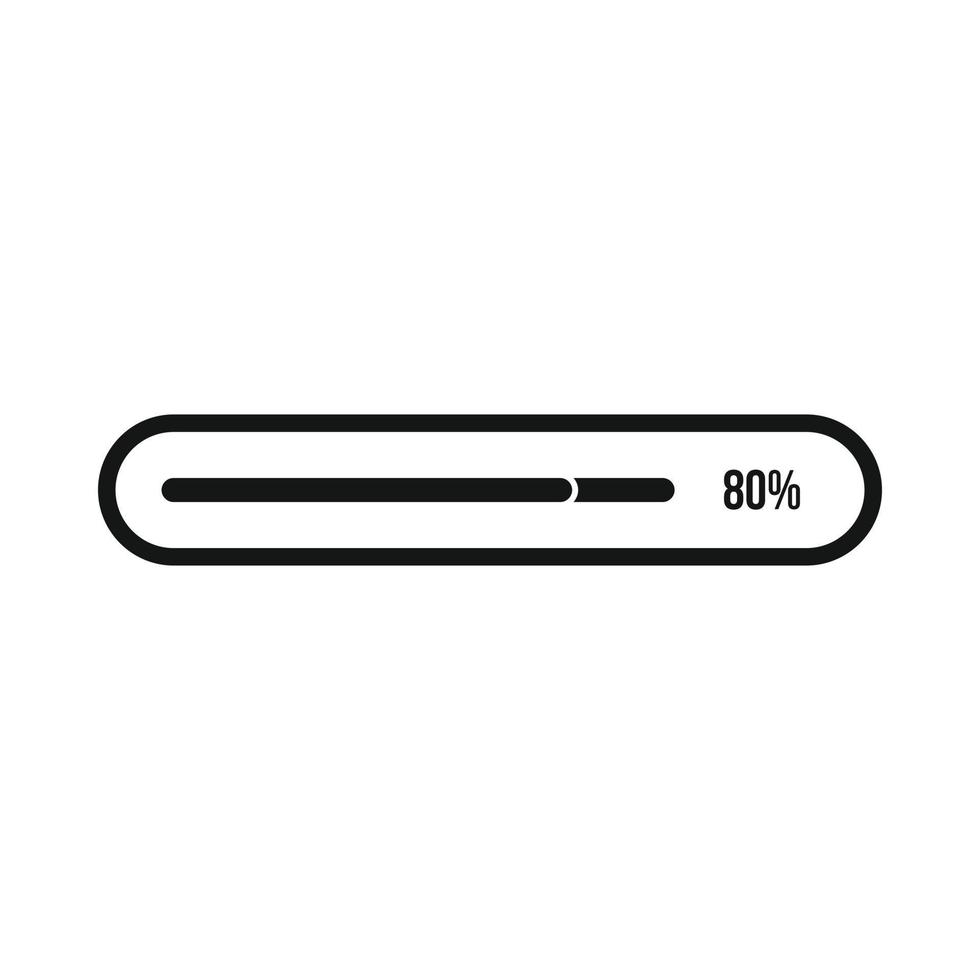 Progress loading bar icon, simple style vector