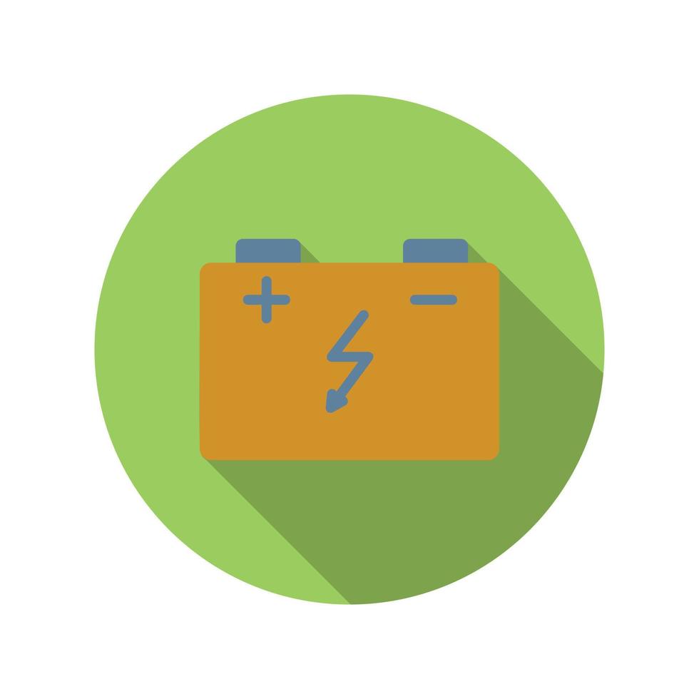 Car battery flat icon vector
