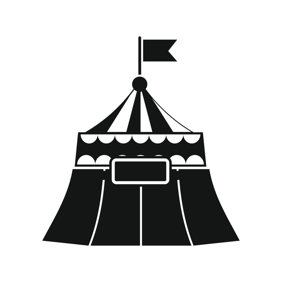 Circus tent black simple icon vector