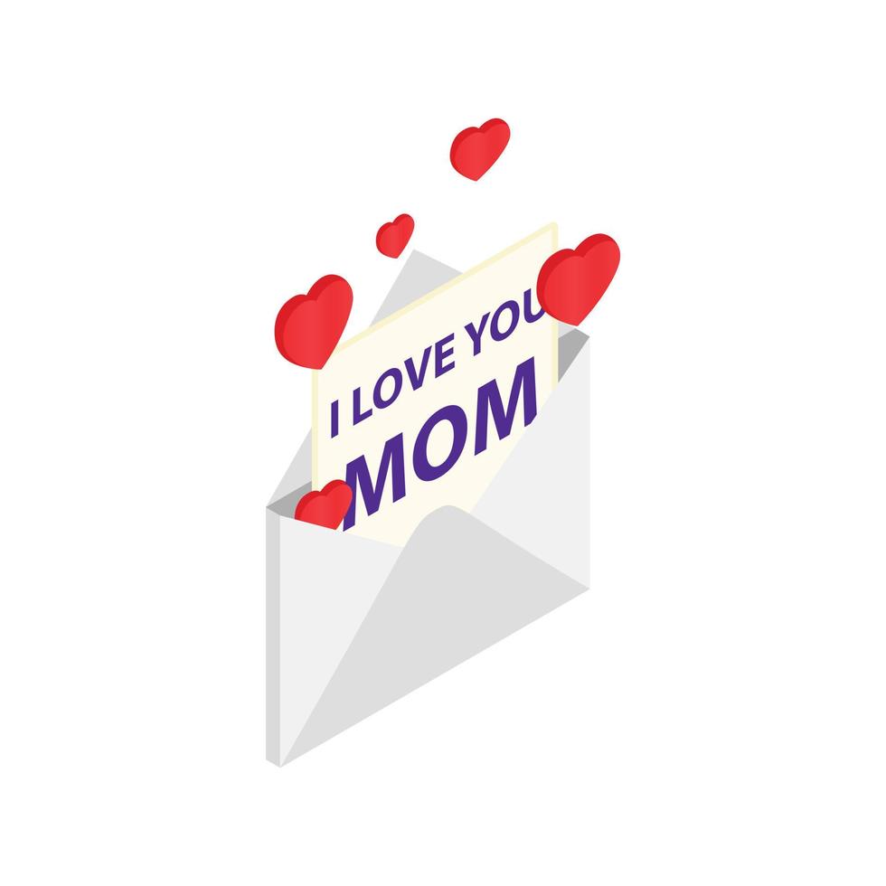 tarjeta de felicitación para el día de la madre en el icono del sobre vector