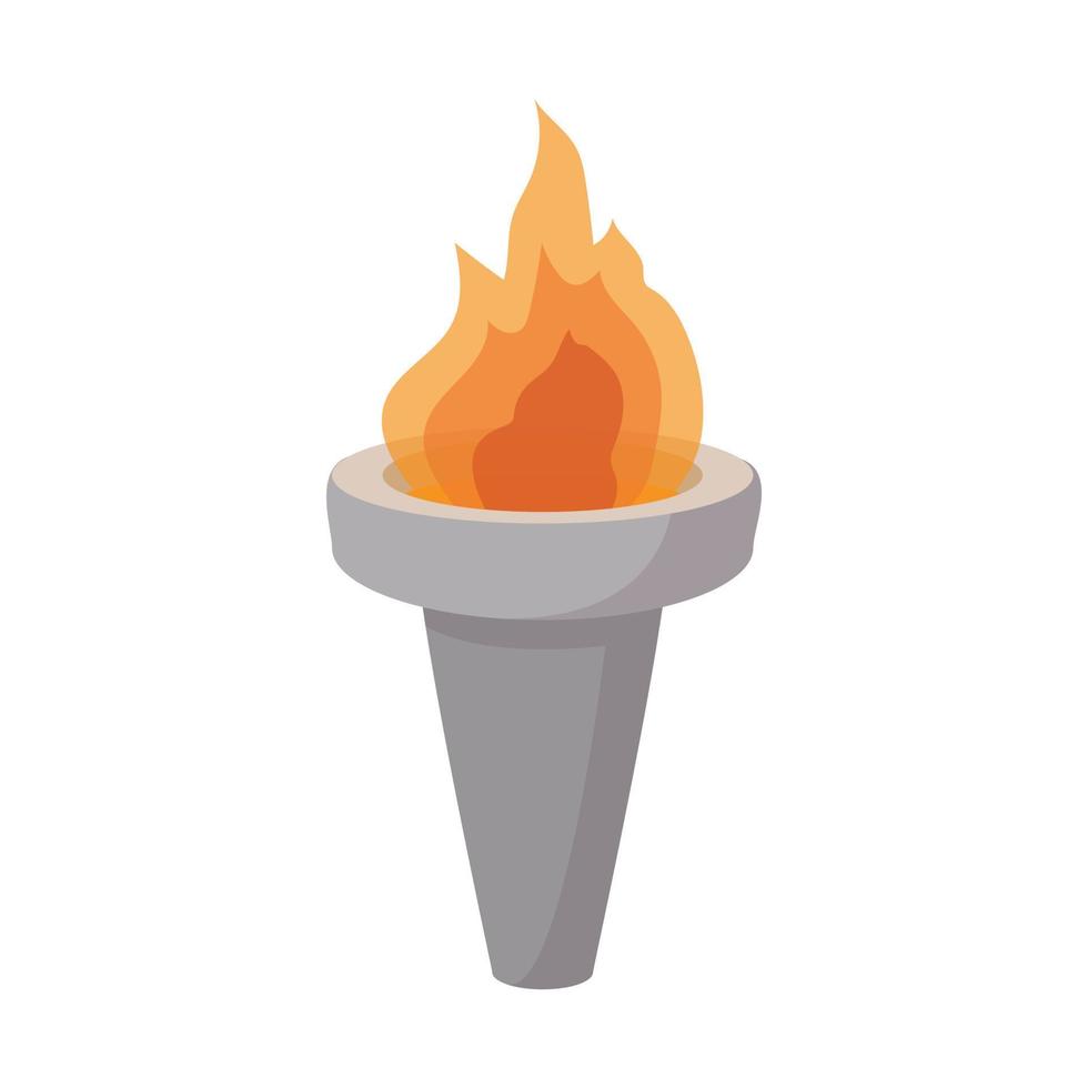 Burning torch cartoon icon vector