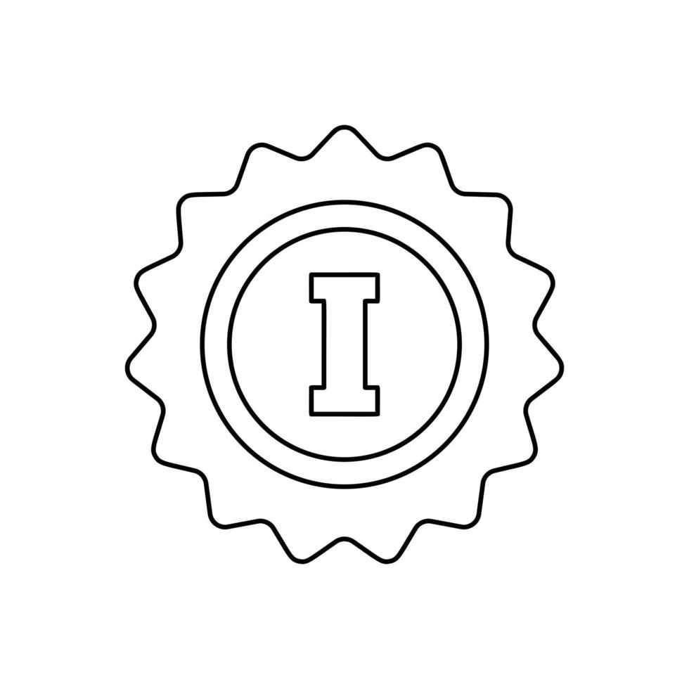 1st place rosette line icon vector