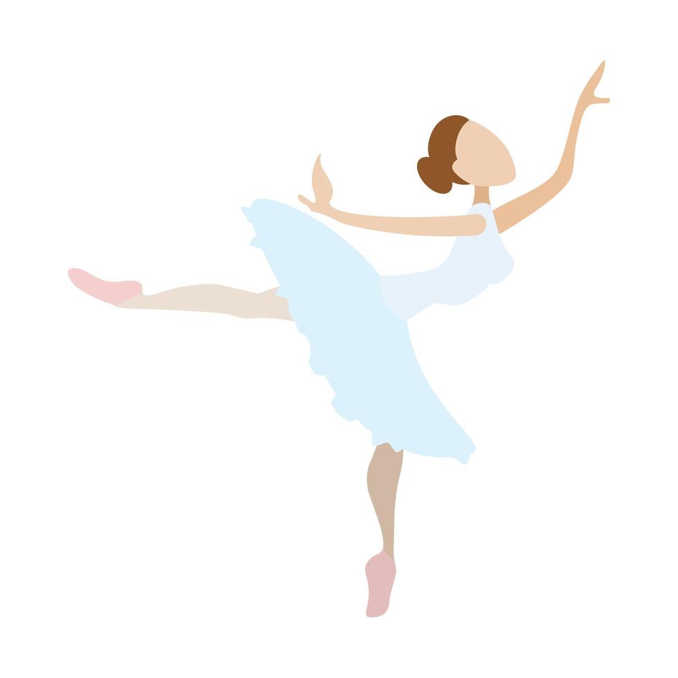 bailarina niña bailando icono de dibujos animados vector