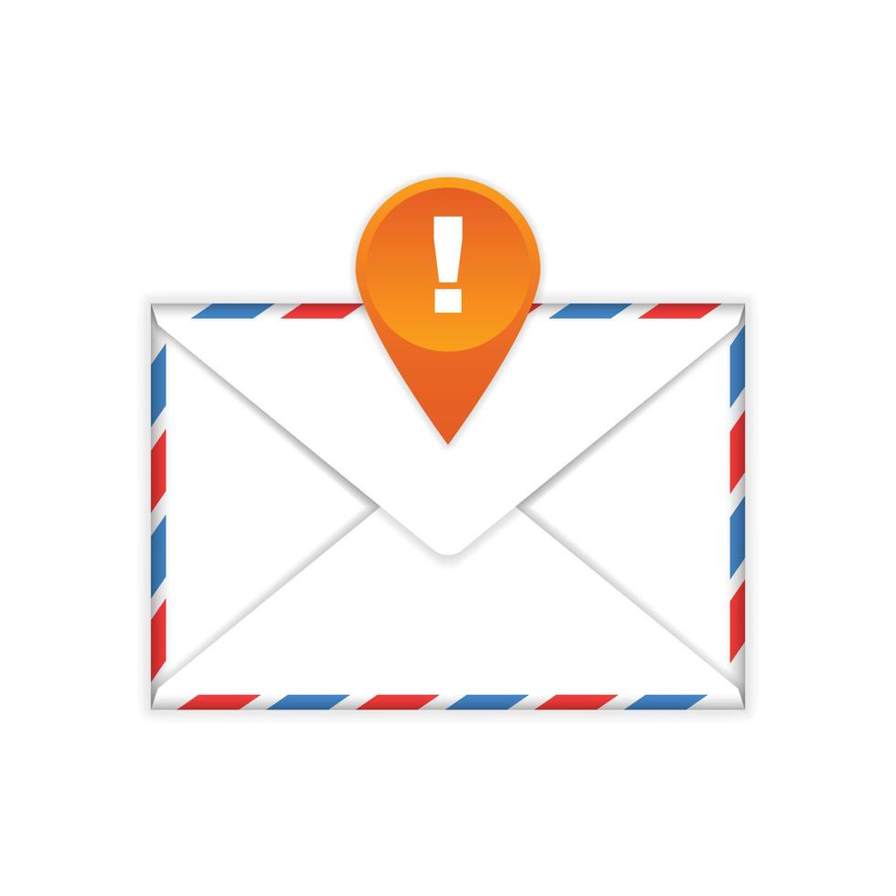 Envelope with alert mark flat icon vector