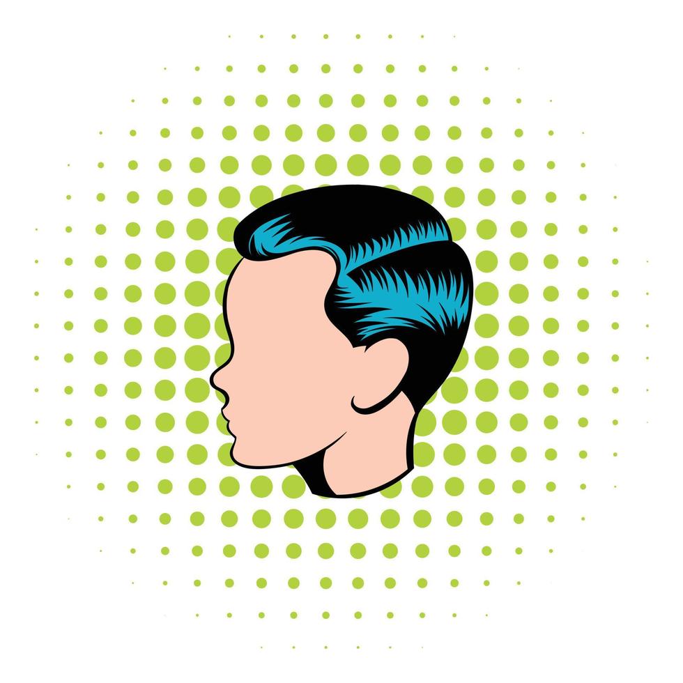 Mens hairstyle icon, comics style vector