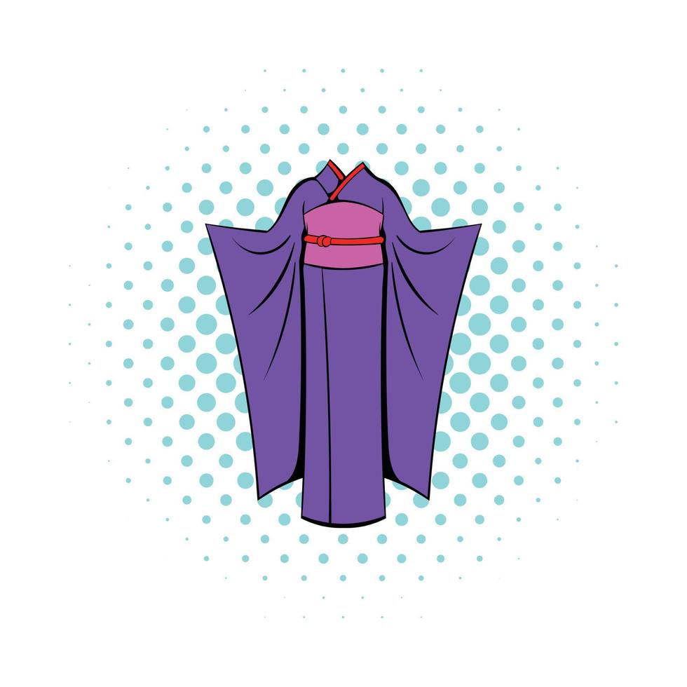 icono de kimono japonés en estilo cómic vector