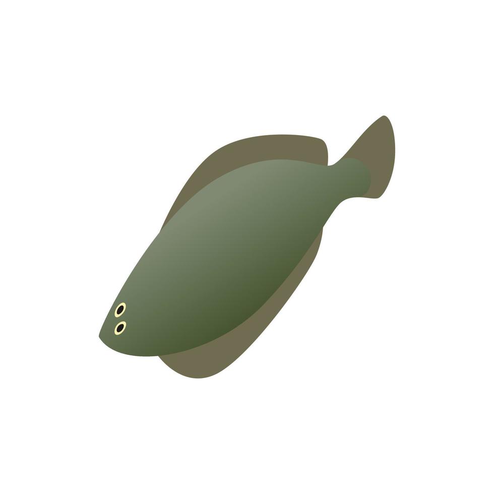 Fish flounder icon, isometric 3d style vector