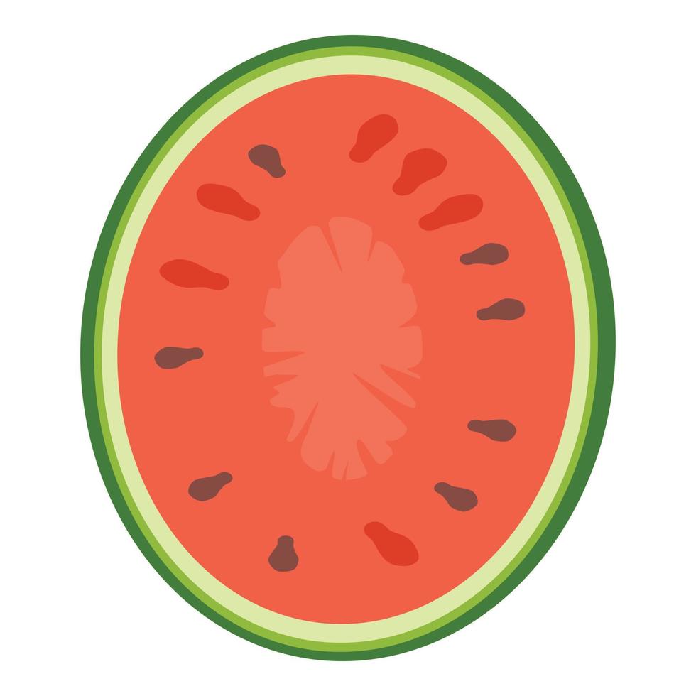vector de dibujos animados de icono de sandía de vista superior. rebanada de fruta