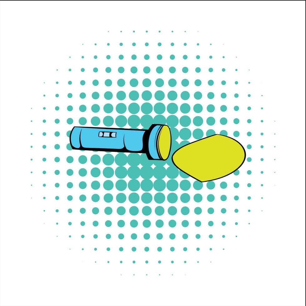 Flashlight comics icon vector