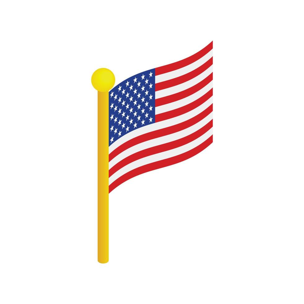 USA flag isometric 3d icon vector