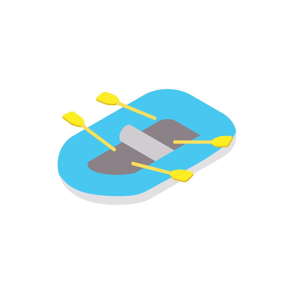 Rubber boat isometric 3d icon vector