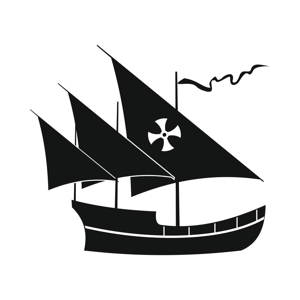 icono de velero de santa maría, estilo simple vector