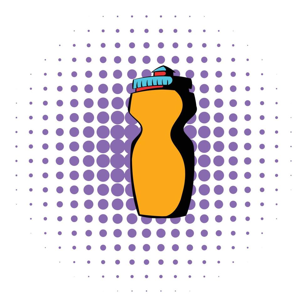 Reusable water bottle icon, comics style vector