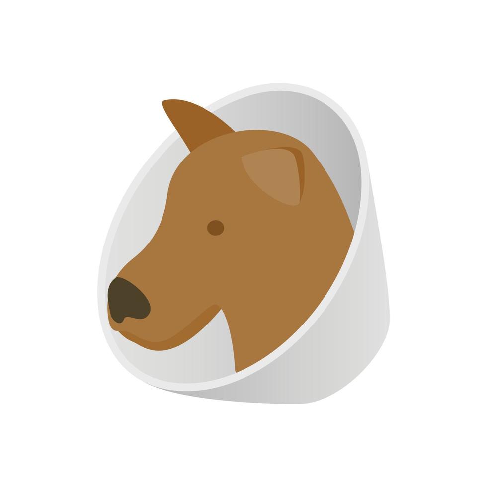 Dog in neck brace icon, isometric 3d style vector