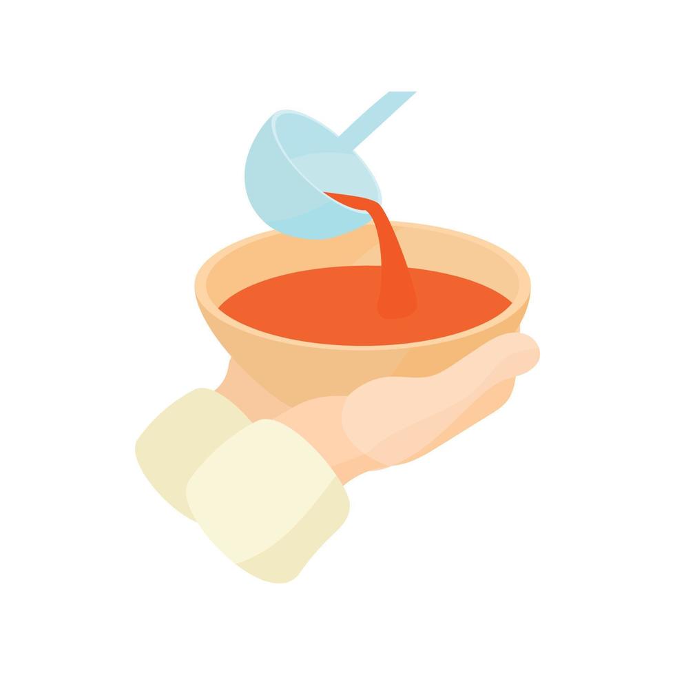 Bowl is outstretched waiting for food icon vector