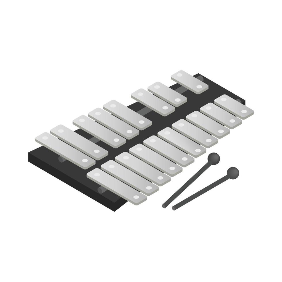Xylophone icon, isometric 3d style vector