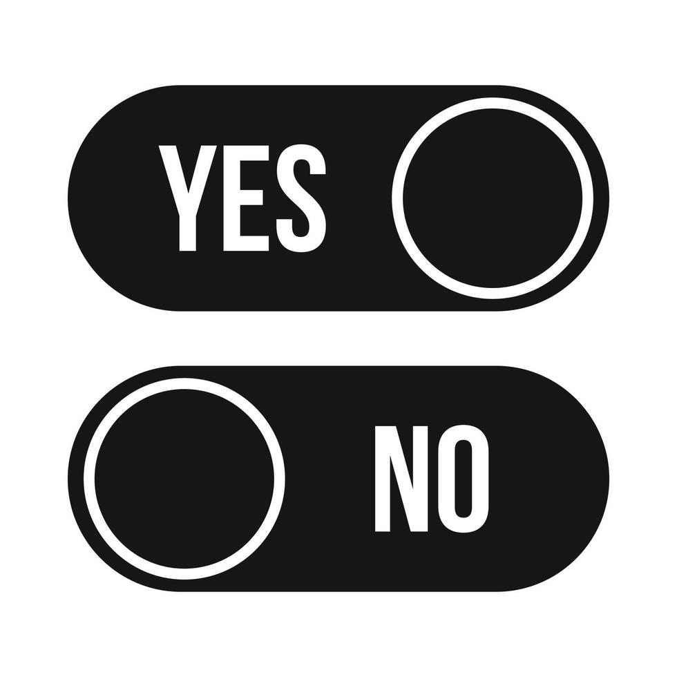 Yes and No button icon, simple style vector