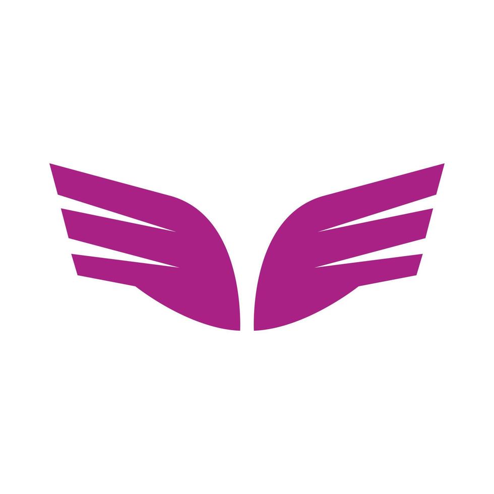 un par de alas púrpuras abstractas, icono de estilo simple vector