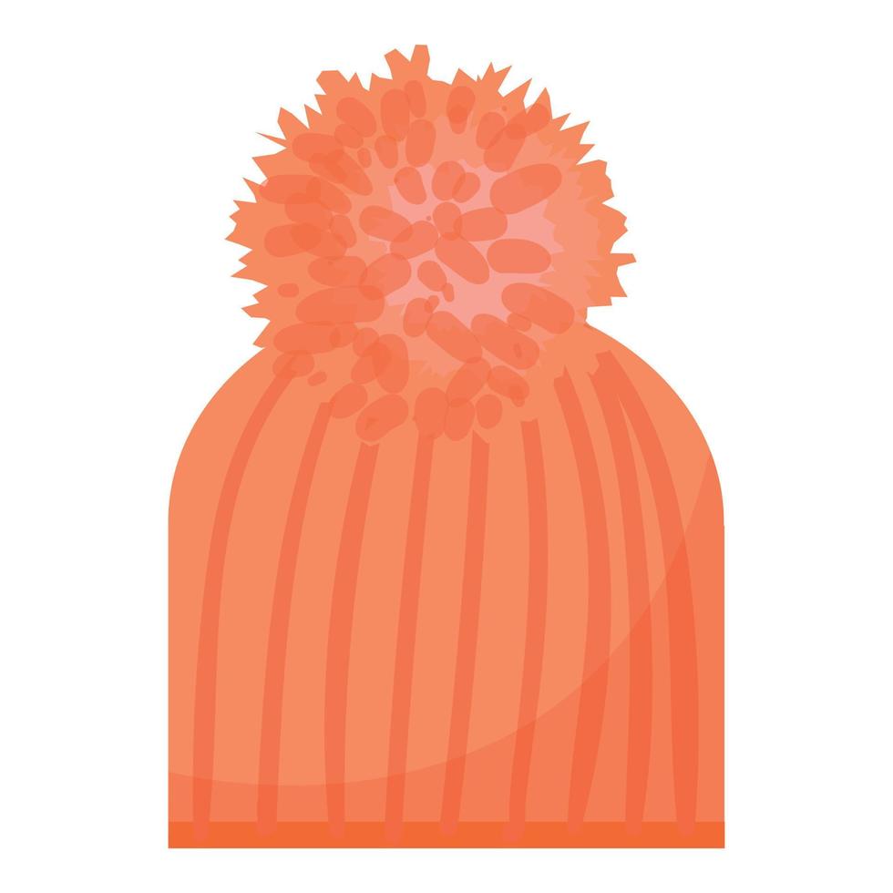 vector de dibujos animados de icono de sombrero de invierno naranja. gorro de bufanda