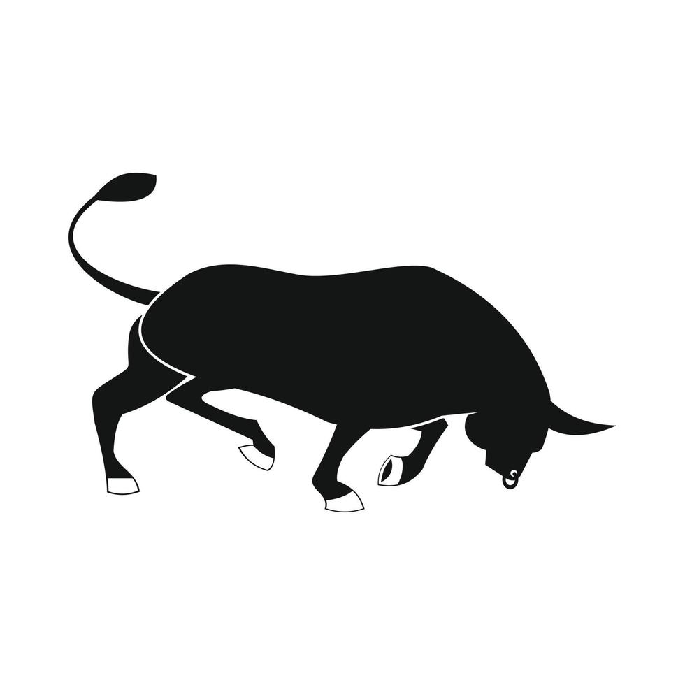 icono de toro, estilo simple vector