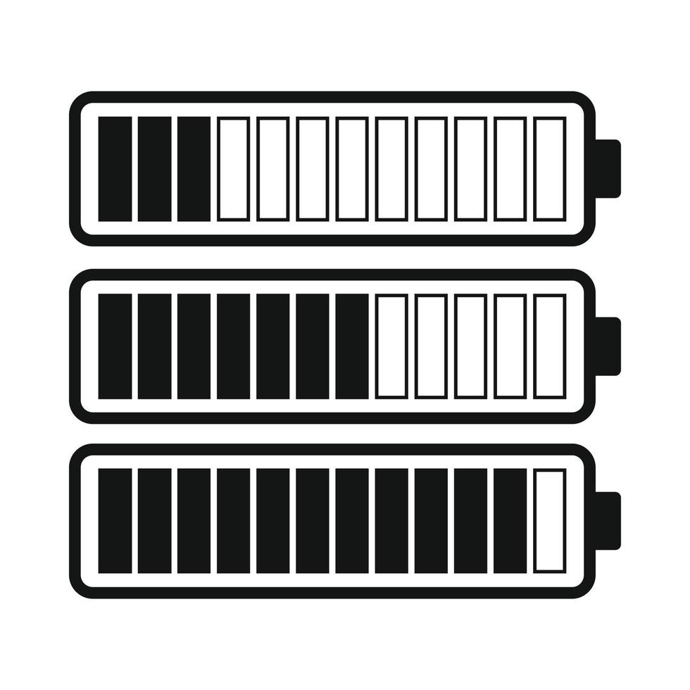 Battery with different level of charge icon vector