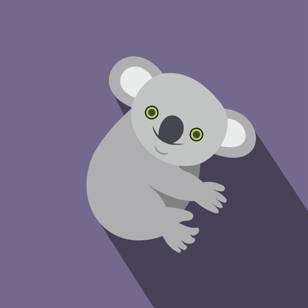 Koala icon, flat style vector