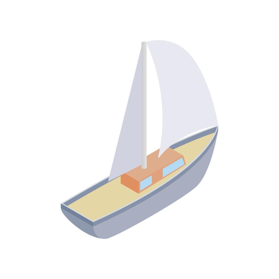 Sailing yacht race isometric 3d icon vector