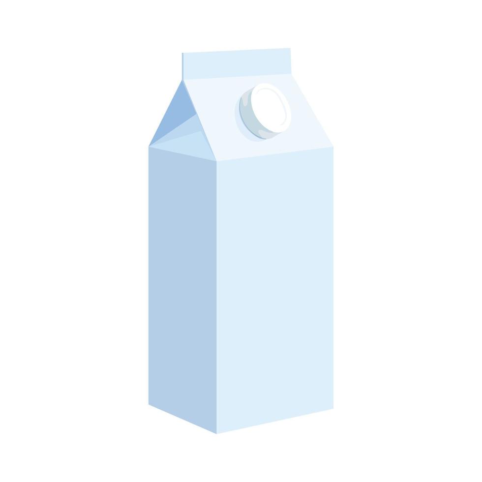 icono de caja de leche, estilo de dibujos animados vector