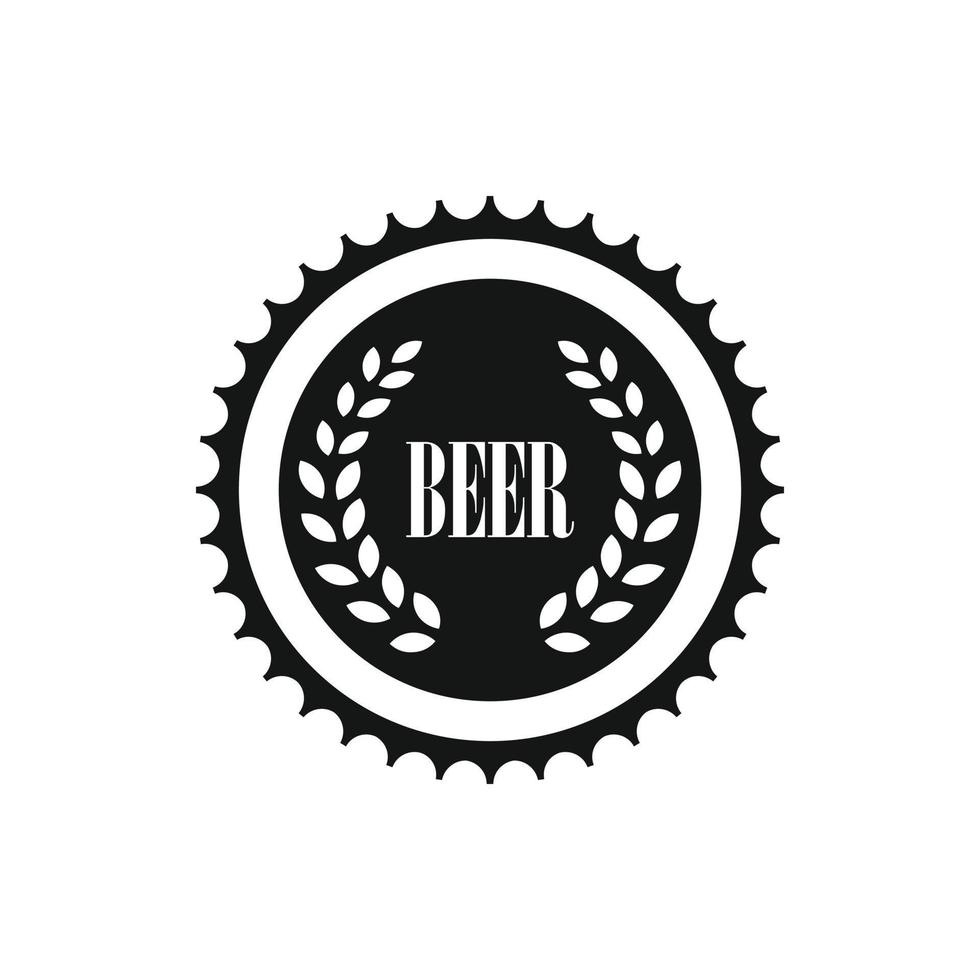 Beer bottle cap icon, simple style vector