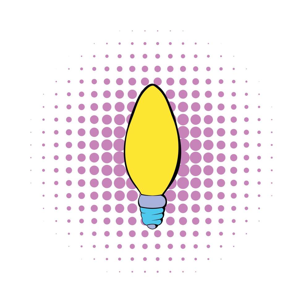 Lamp oval shape icon, comics style vector