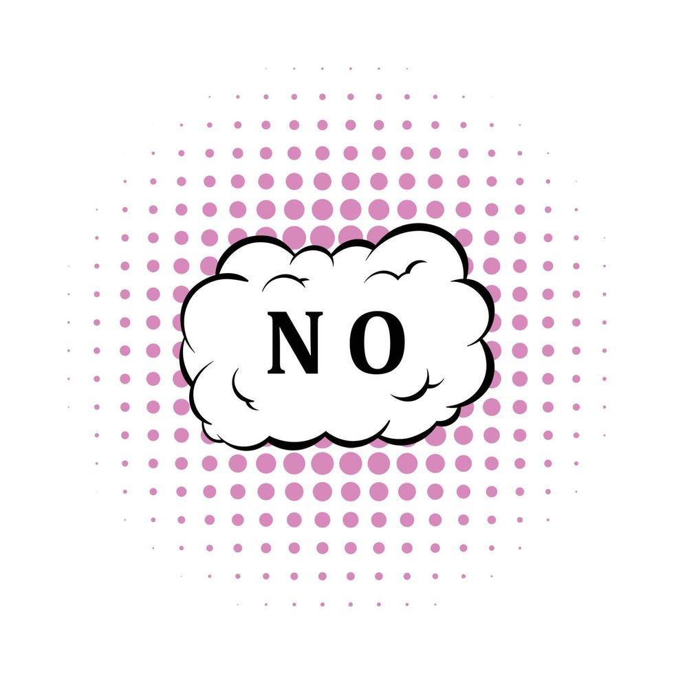 no en el icono de la nube, estilo comics vector