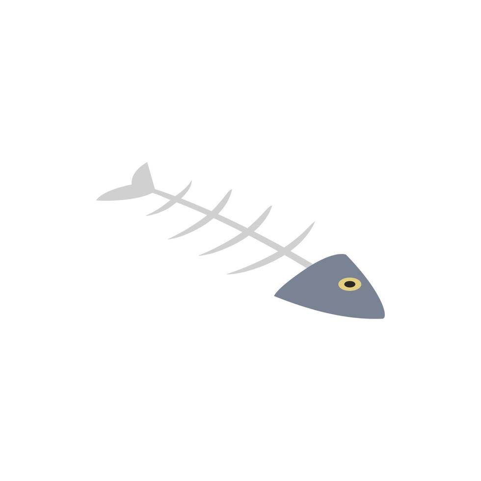 icono de espina de pescado, estilo 3d isométrica vector