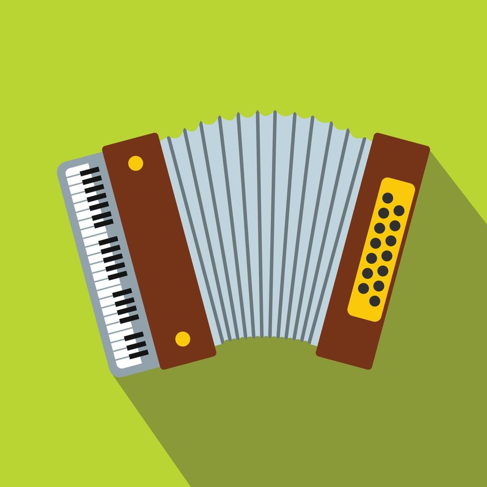 Retro accordion flat icon vector