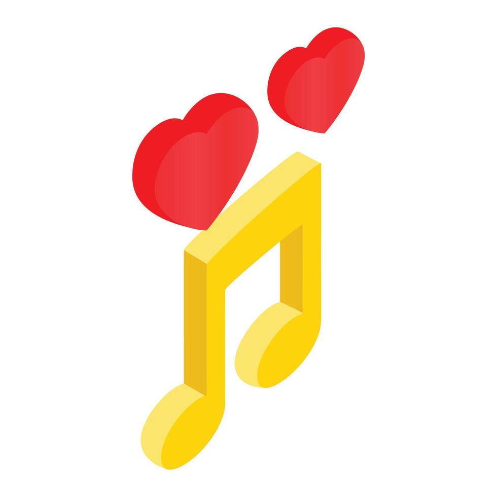 Romantic music isometric 3d icon vector