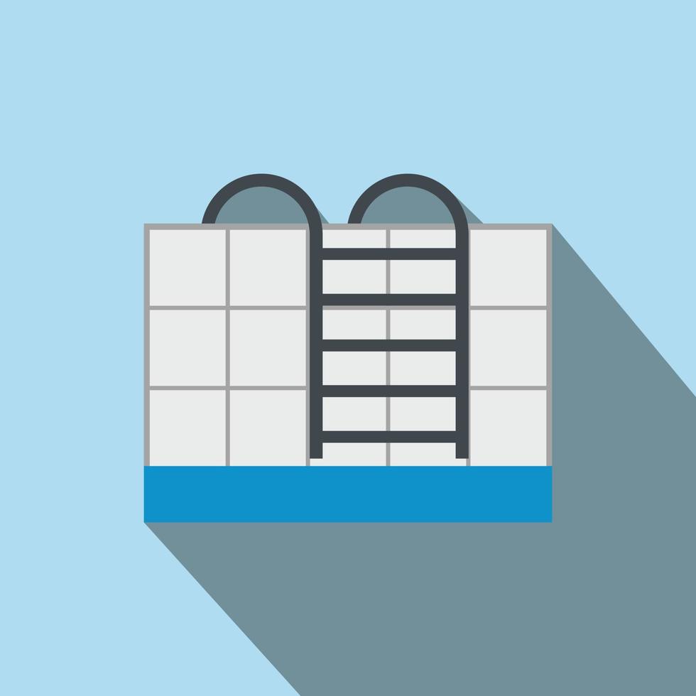 Stairs of the swimming pool flat icon vector