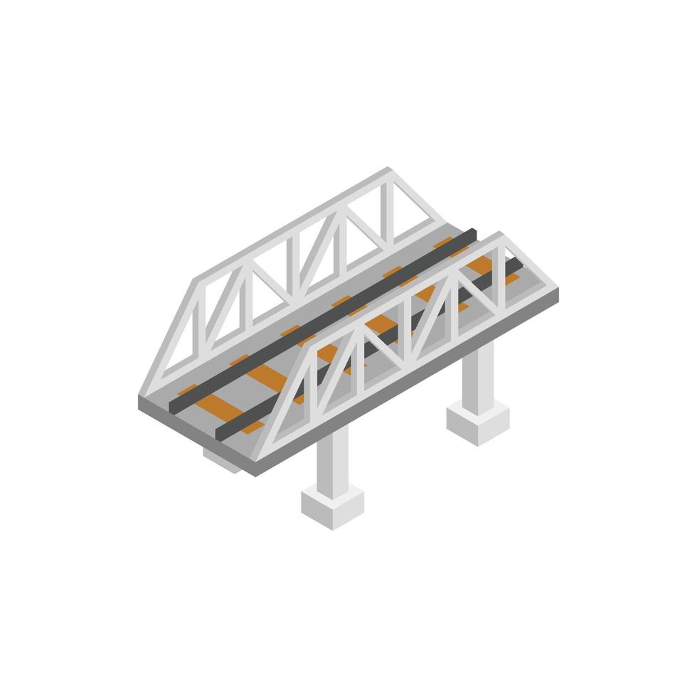 Rail bridge isometric 3d icon vector