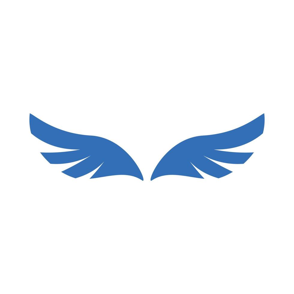 A pair of blue angel wings icon, simple style vector