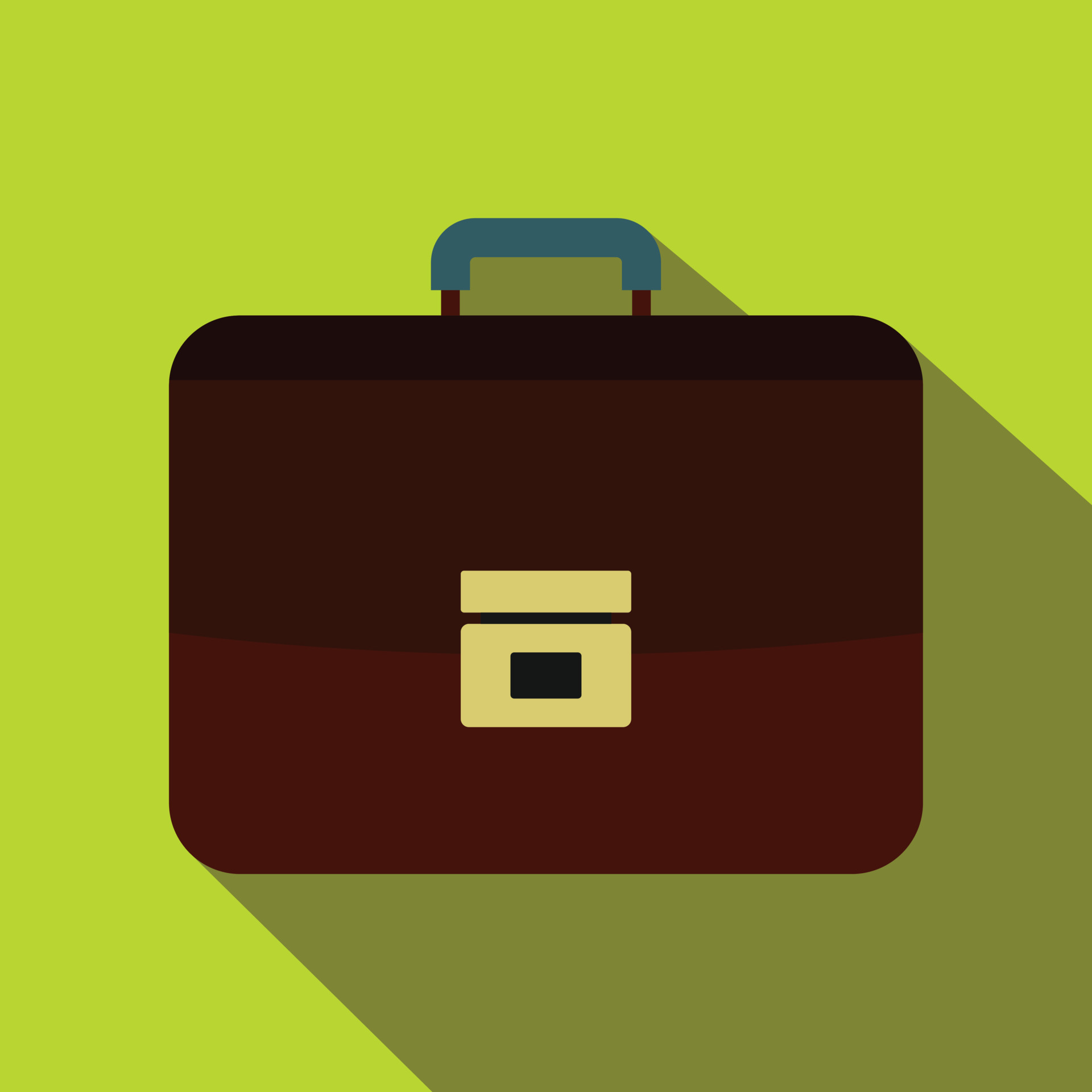 Brown business briefcase icon, flat style 14151202 Vector Art at Vecteezy