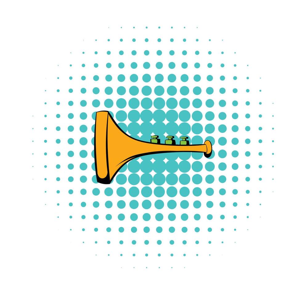 Children plastic trumpet icon, comics style vector