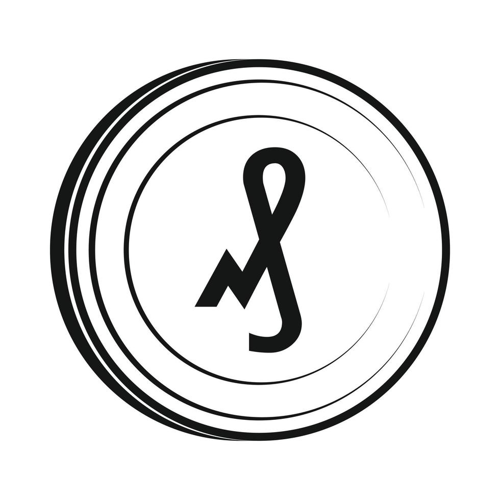 Pfennig icon, simple style vector