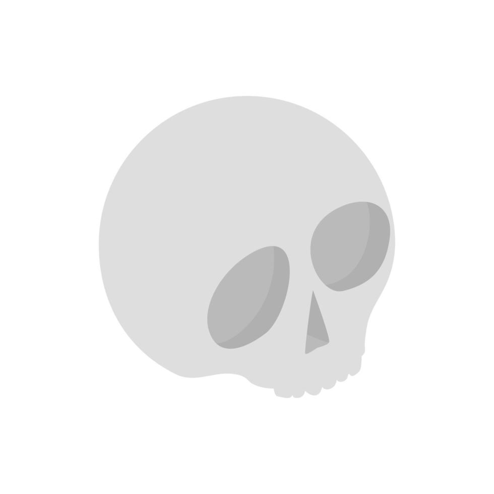 icono 3d isométrico del cráneo humano vector