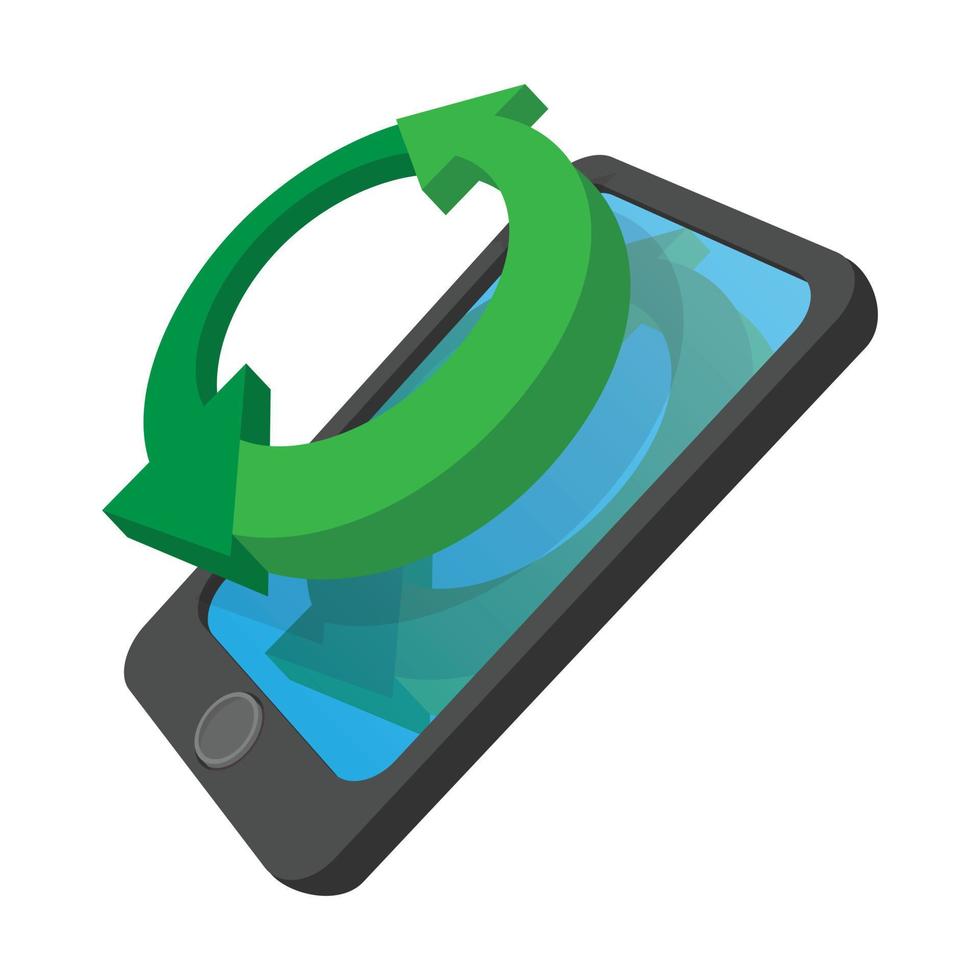 Smartphone refresh reload cartoon icon vector