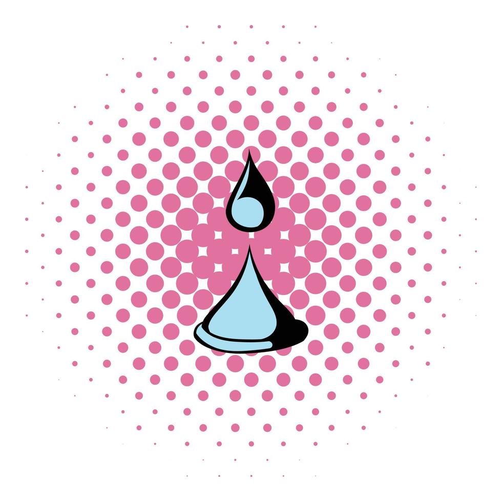 Water drop icon, comics style vector