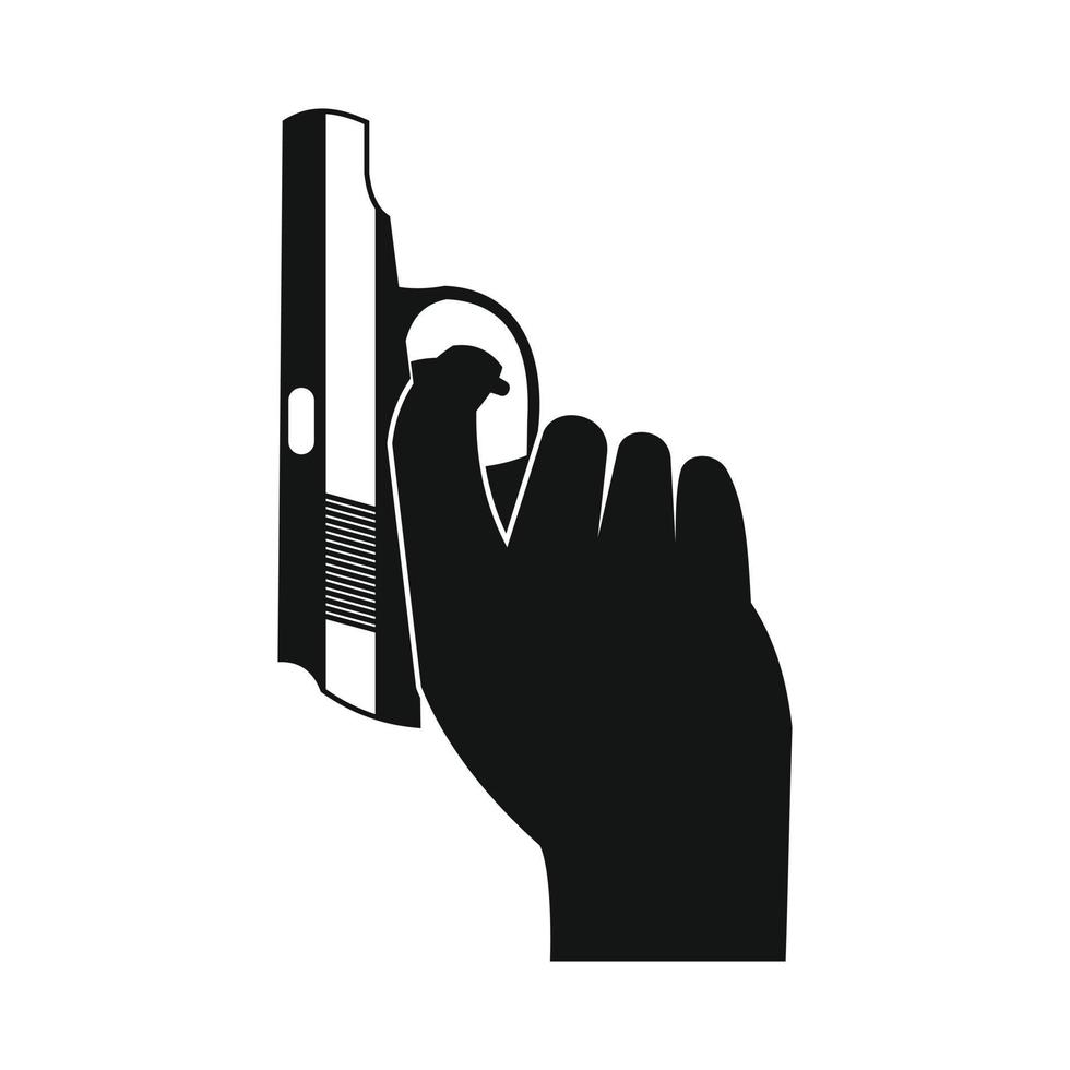 pistola de arranque icono simple negro vector