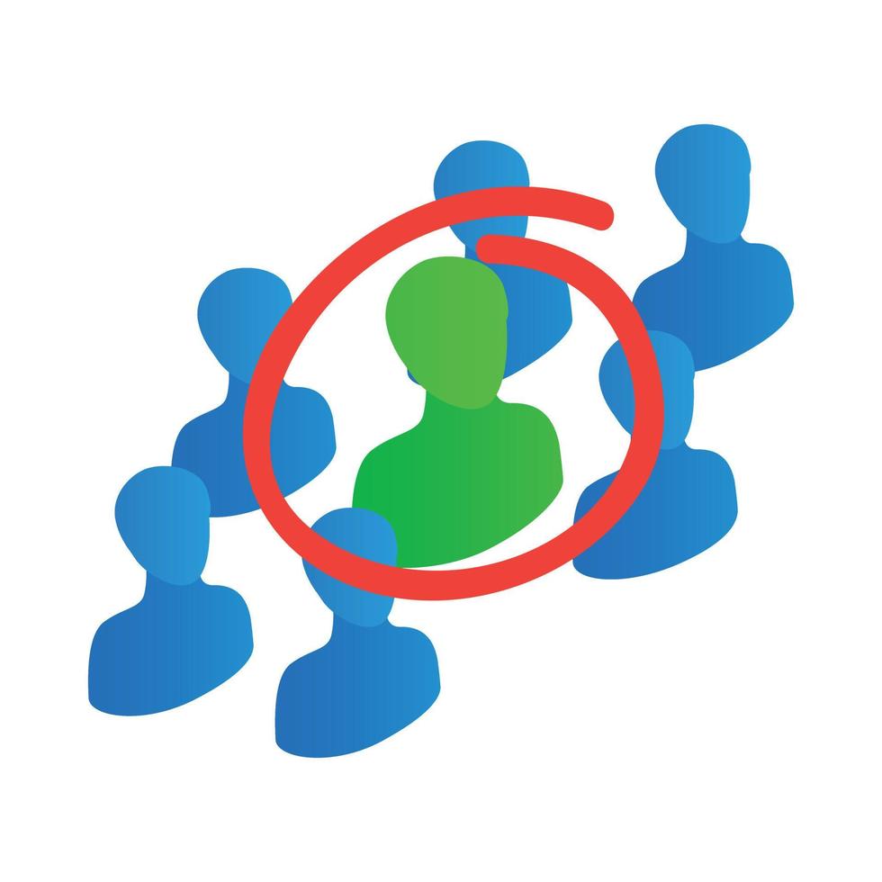 Team and leader icon, isometric 3d style vector
