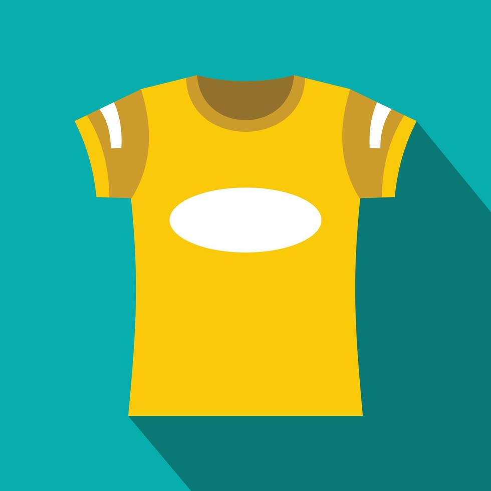 Yellow t-shirt template icon, flat style vector